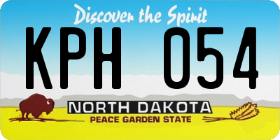 ND license plate KPH054