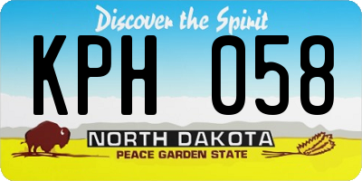 ND license plate KPH058