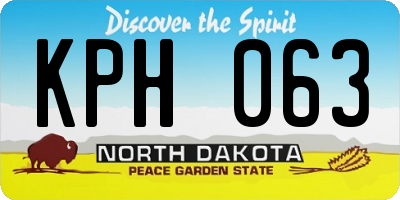 ND license plate KPH063