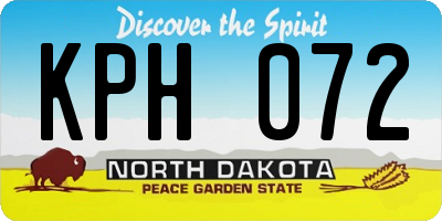 ND license plate KPH072