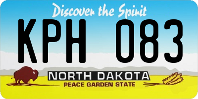 ND license plate KPH083