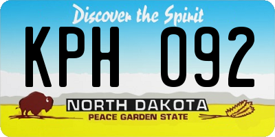 ND license plate KPH092