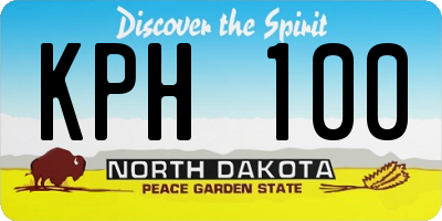 ND license plate KPH100