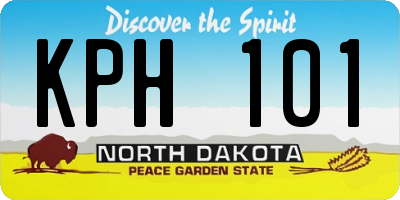 ND license plate KPH101