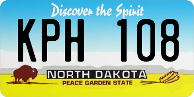 ND license plate KPH108