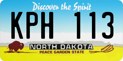 ND license plate KPH113