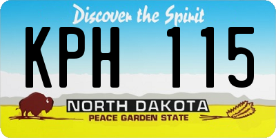ND license plate KPH115