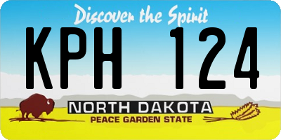 ND license plate KPH124