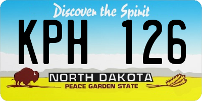 ND license plate KPH126