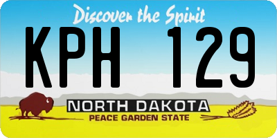 ND license plate KPH129