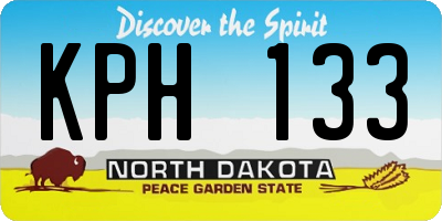 ND license plate KPH133