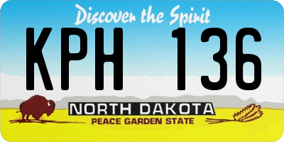 ND license plate KPH136