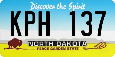 ND license plate KPH137