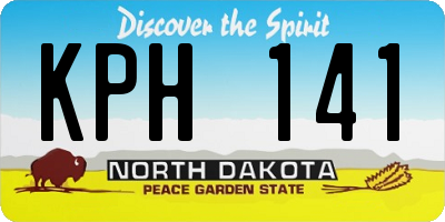 ND license plate KPH141