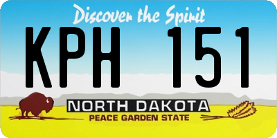 ND license plate KPH151