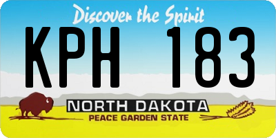 ND license plate KPH183