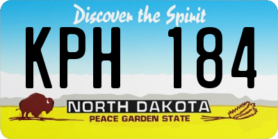 ND license plate KPH184