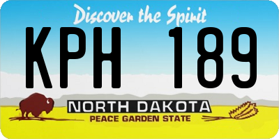 ND license plate KPH189