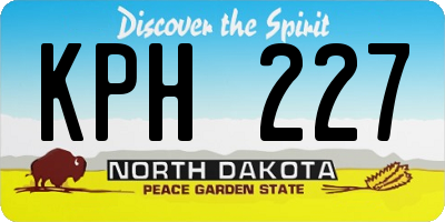 ND license plate KPH227