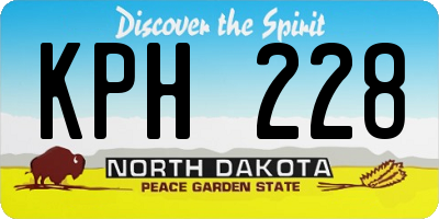 ND license plate KPH228