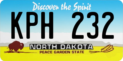 ND license plate KPH232