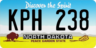 ND license plate KPH238