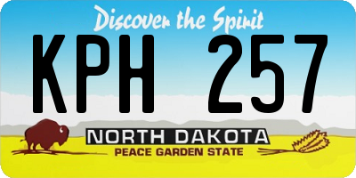 ND license plate KPH257