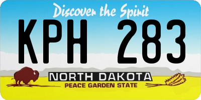 ND license plate KPH283