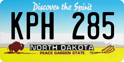 ND license plate KPH285