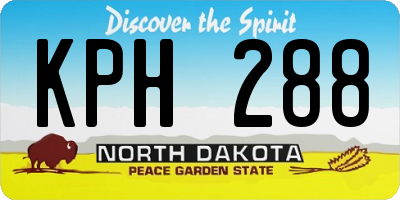 ND license plate KPH288