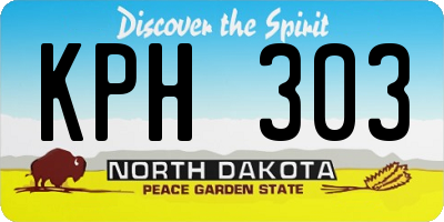 ND license plate KPH303