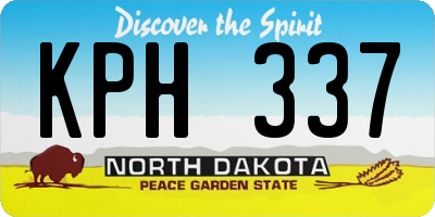 ND license plate KPH337
