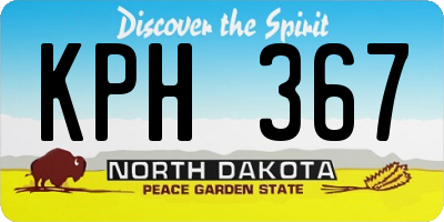 ND license plate KPH367