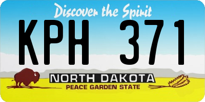 ND license plate KPH371