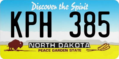 ND license plate KPH385
