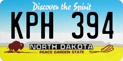 ND license plate KPH394
