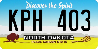 ND license plate KPH403