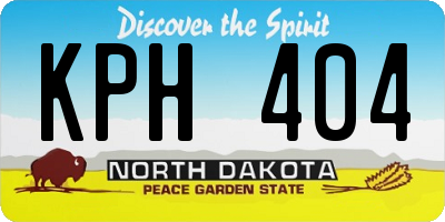 ND license plate KPH404