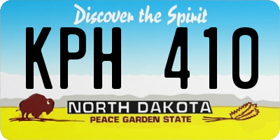 ND license plate KPH410