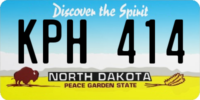 ND license plate KPH414