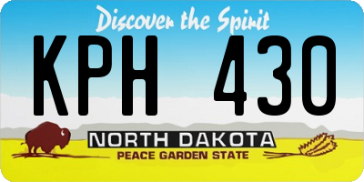 ND license plate KPH430