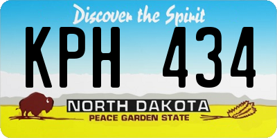 ND license plate KPH434