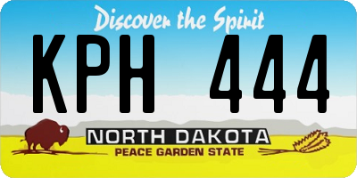 ND license plate KPH444