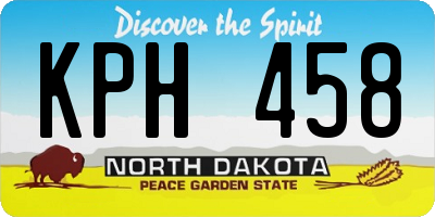 ND license plate KPH458