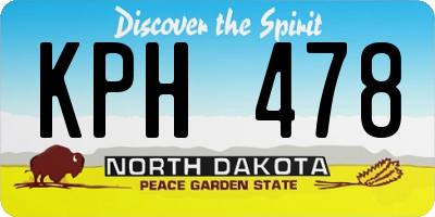 ND license plate KPH478