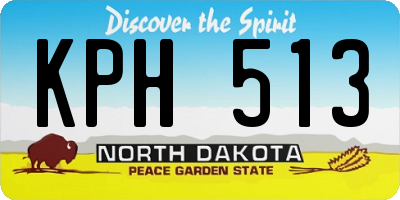 ND license plate KPH513