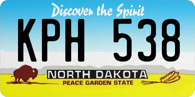 ND license plate KPH538