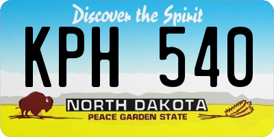 ND license plate KPH540