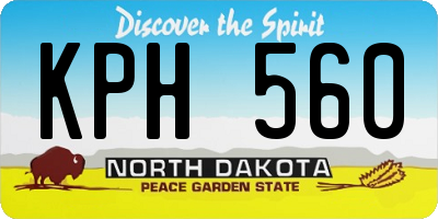ND license plate KPH560