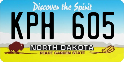ND license plate KPH605